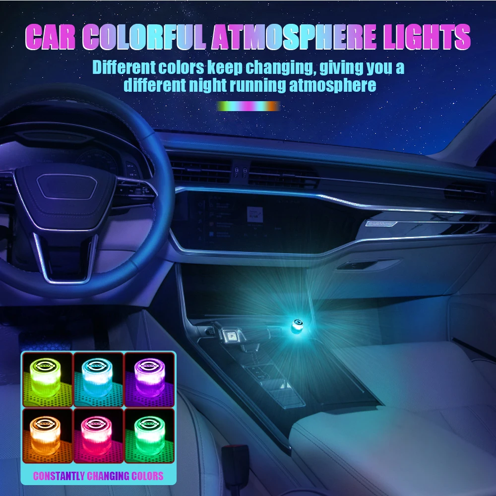 

Car Accessories Mini USB Plug Lamps Night Car Interior Ambient Lights For Nissan Qashqai j11 j10 X-Trail t32 Note Juke Tiida GTR