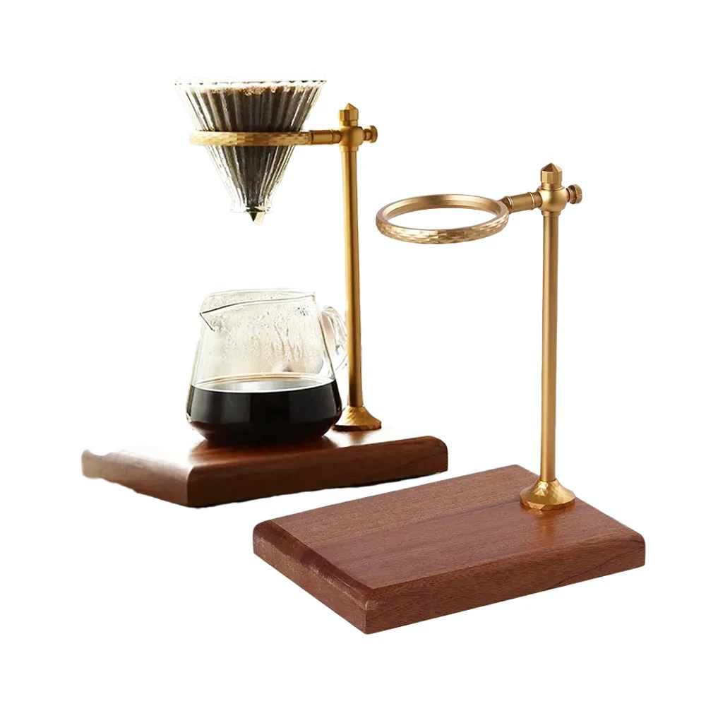 

Pour-Over Coffee Dripper With Wood Stand-Heavy-Duty-Adjustable Height Hand Coffee Filter Holder Dripper Pot Rack Coffee Tools