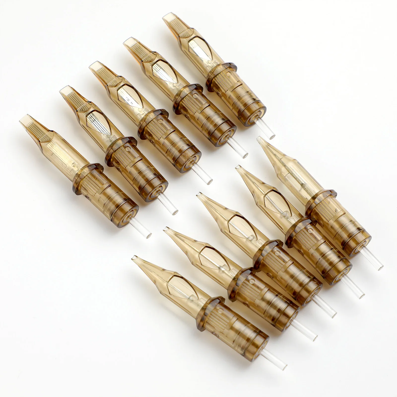 

20pcs 0.25MM Disposable Semi Permanent Makeup Tattoo Cartridge Needle Eyebrow Tattoo Pen Machine Supplies 1/3/5/7RL Yellow New