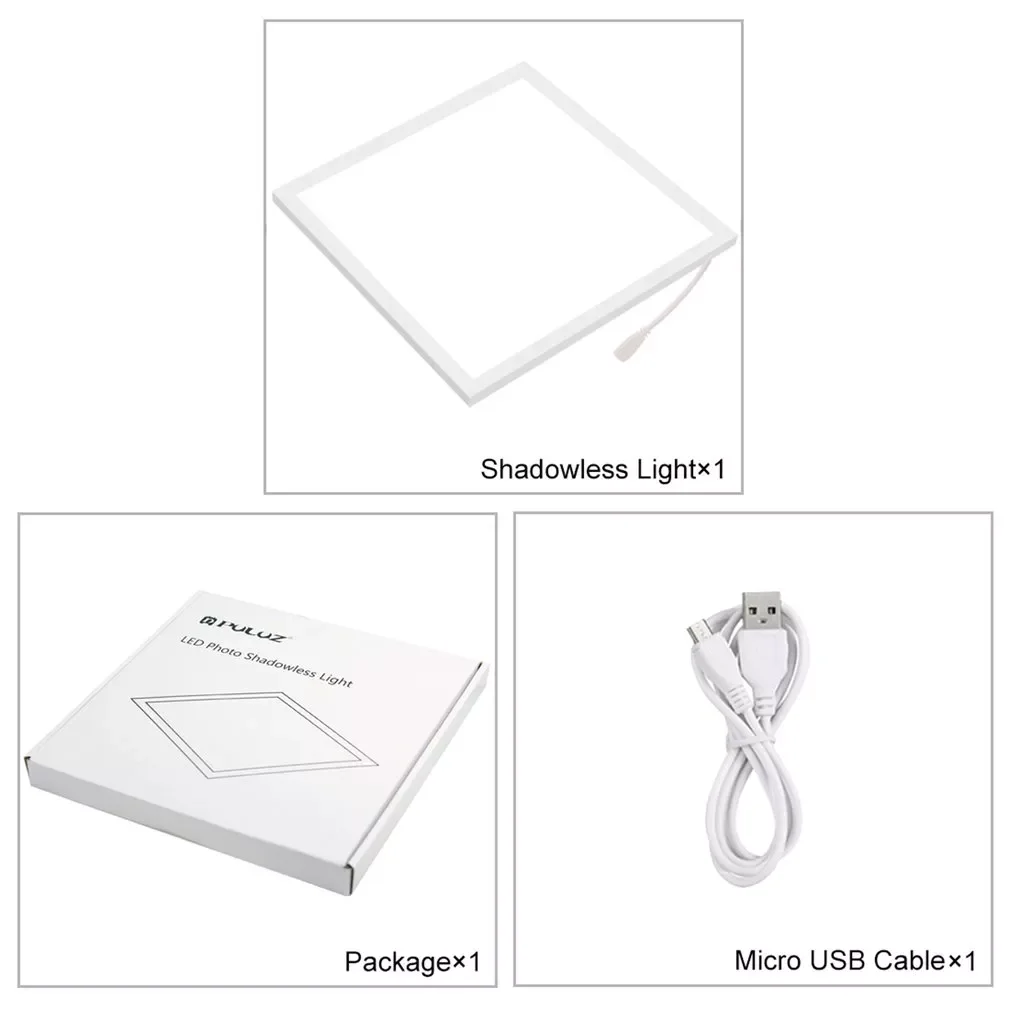 Mini LED Photography Shadowless Bottom Light 22.5cm Shadow-free Light Lamp Panel Pad for 20cm Photo Studio Box