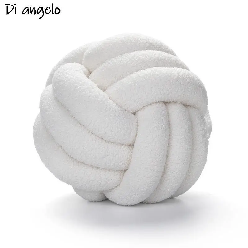 Плетеная вручную Подушка с узелком Бархатная подушка из ягненка декоративная