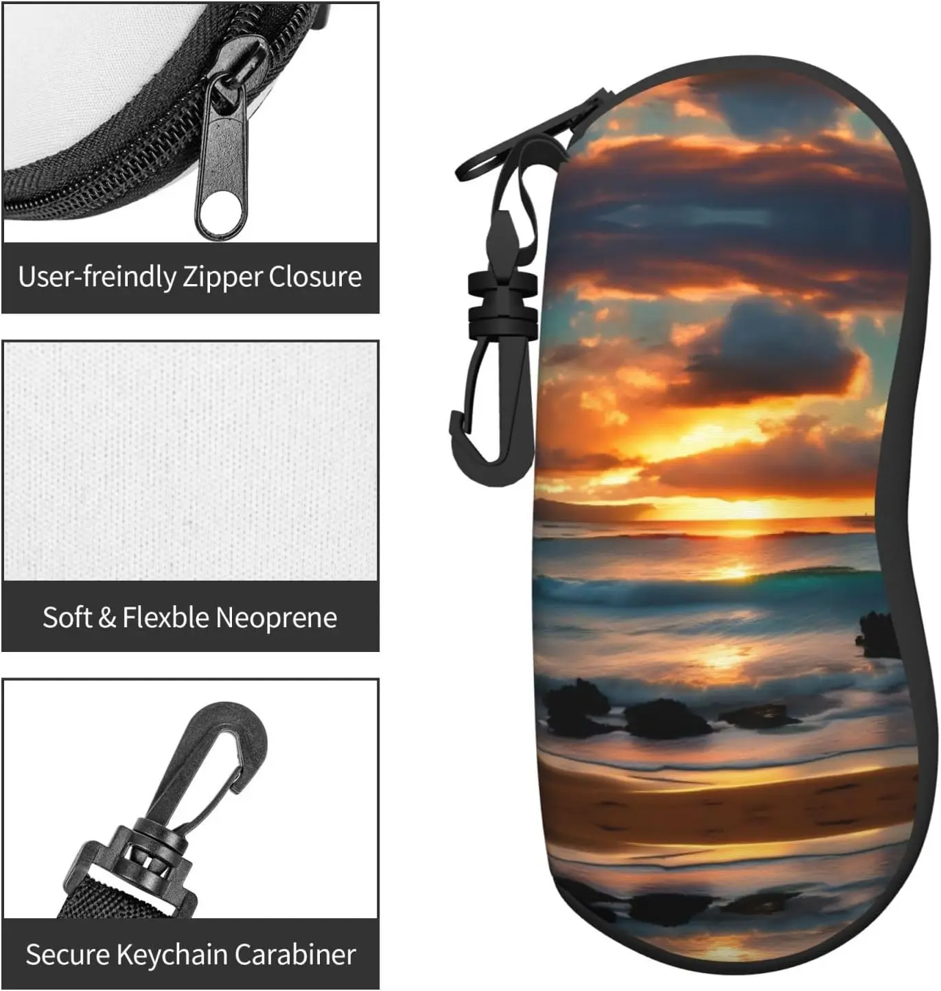 Пляжные солнцезащитные очки Maui с гавайским закатом морскими волнами облаками