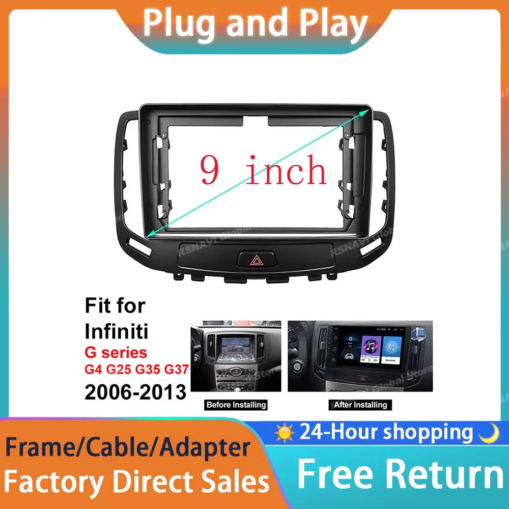 RSNAVI 9-дюймовый 2din автомобильный радиоприемник для nissan Infiniti G4 G25 G35 G37 2006-2013 большой