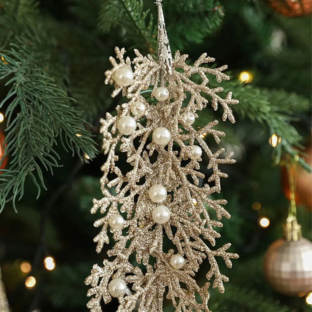 Рождественские искусственные рождественские блестящие ветки ручной работы