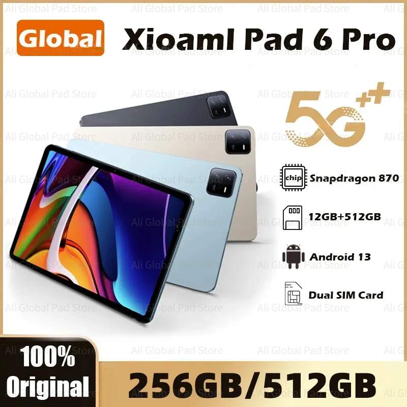 

2024 New HD 4K Screen Global Tablet Android 13.0 Snapdragon 888 16GB RAM 512GB ROM Tablette PC 5G Dual SIM Card Or WIFI Mi TABL