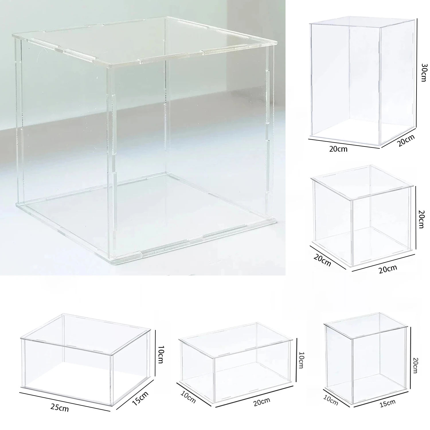 Прозрачный акриловый выставочный шкаф для коллекции пылезащитный дисплей