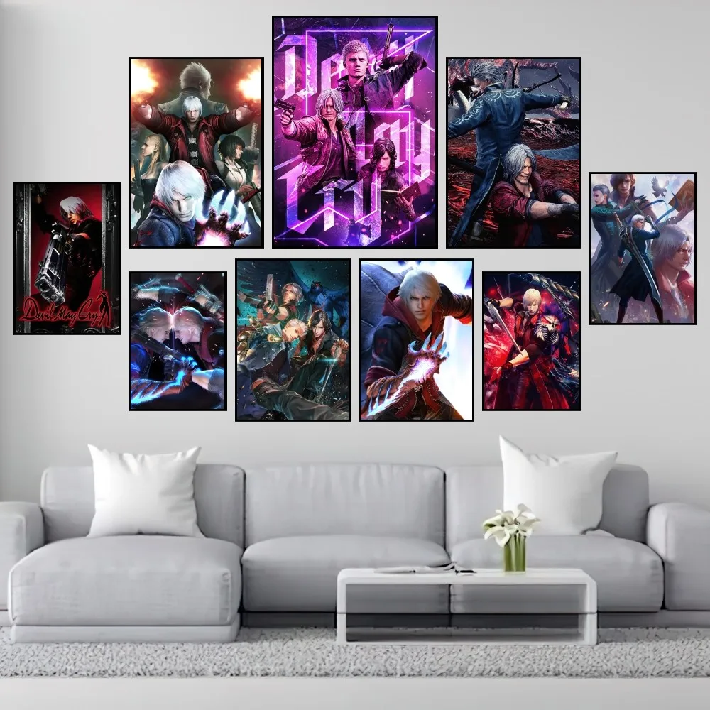 Gaming Poster Devil May Cry Dante Poster Decorative Painting Canvas Wall  Art Living Room Posters Bedroom Painting 12x18inch(30x45cm)