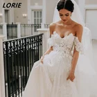 LORIE элегантное милое кружевное свадебное платье с открытыми плечами