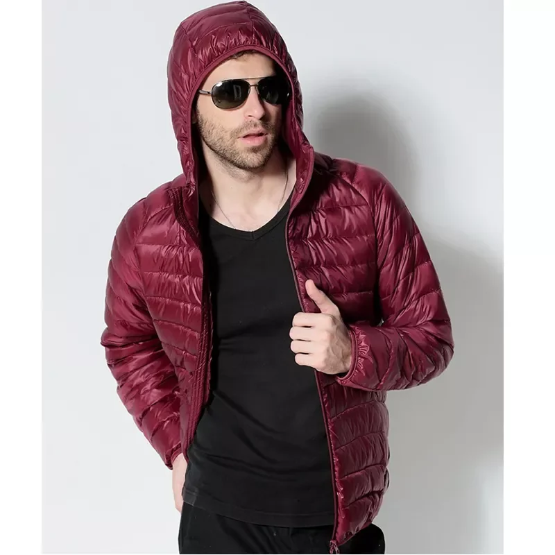 New2022 White Duck Down Jacket 2021 New Portable Hooded Down Coat Ultralight Men Winter Coat Warm Thermal Down Parkas