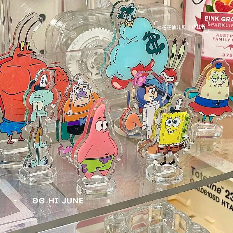 

5pcs/set 3-4cm SpongeBo SquarePan Figure Bob Crab Boss Patrickstar Action Figures Patrick Starstand-up Ornaments Sandy Toys