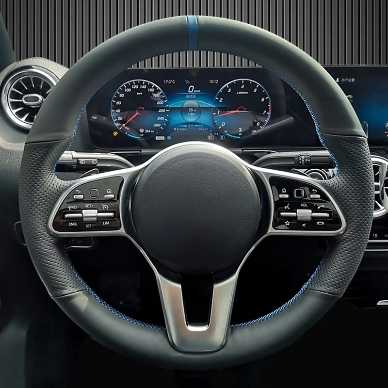 

Ручной пошив из искусственной кожи, чехол на руль автомобиля, оплетка для Mercedes Benz A Class 2019-2020 GLC GLB 2020 CLS 2018-2020
