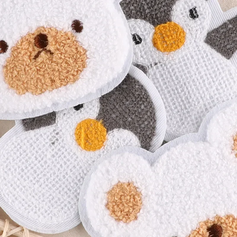 Вышитая Нашивка Для Полотенец В Форме Мультяшного Медведя И Головы Пингвина —