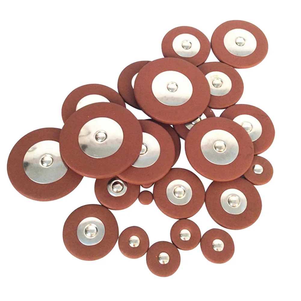 

25pcs/set Home Round Portable Beginner Artificial Leather Durable Sax Pads Woodwind Instruments Accessories Replacement Part