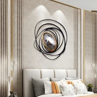 modern wrought iron wall hanging ornaments 3d home livingroom bedroom sofa wall mural mirror decoration cafe wall sticker crafts