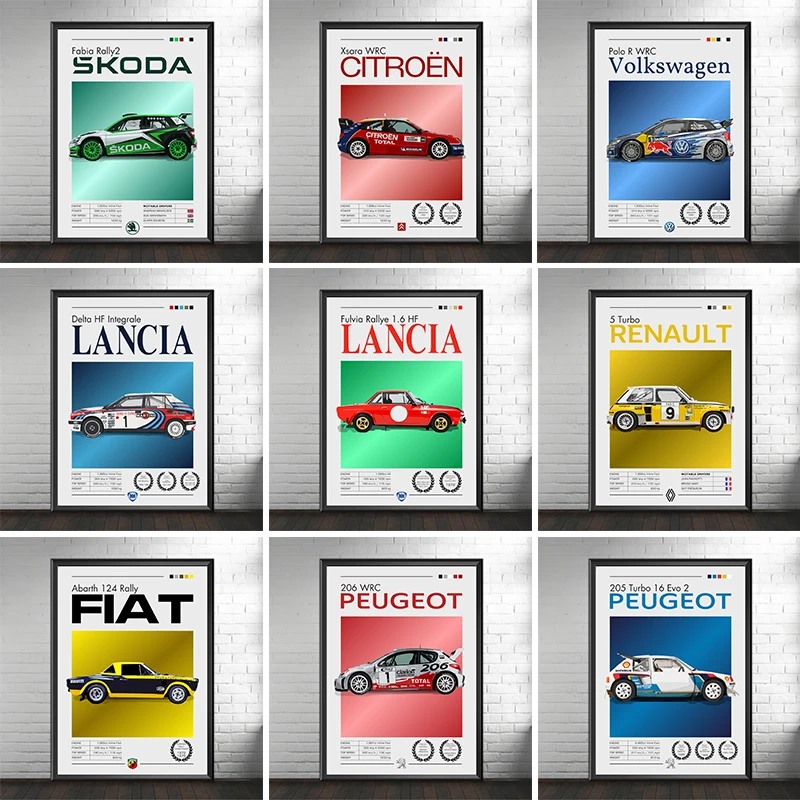Раллийная версия Классическая гоночная фотография настенное художественное