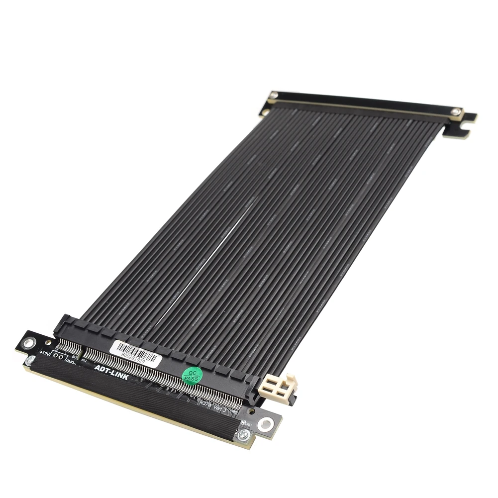 

Черный и серебристый кабель расширения PCIe 4,0x16 RTX3090 RX6800xt, графические карты ITX A4 PC Case16x, двойной Реверсивный Удлинительный кабель