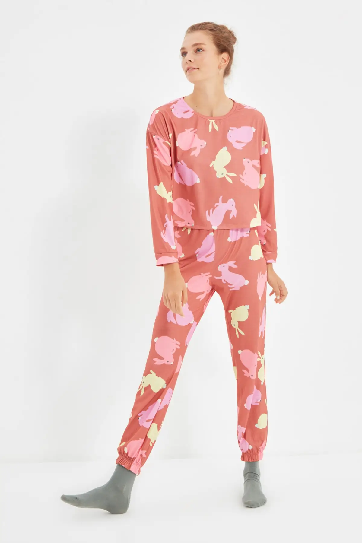 

Trendyol Printed Knitted Pajamas Set THMAW22PT0606