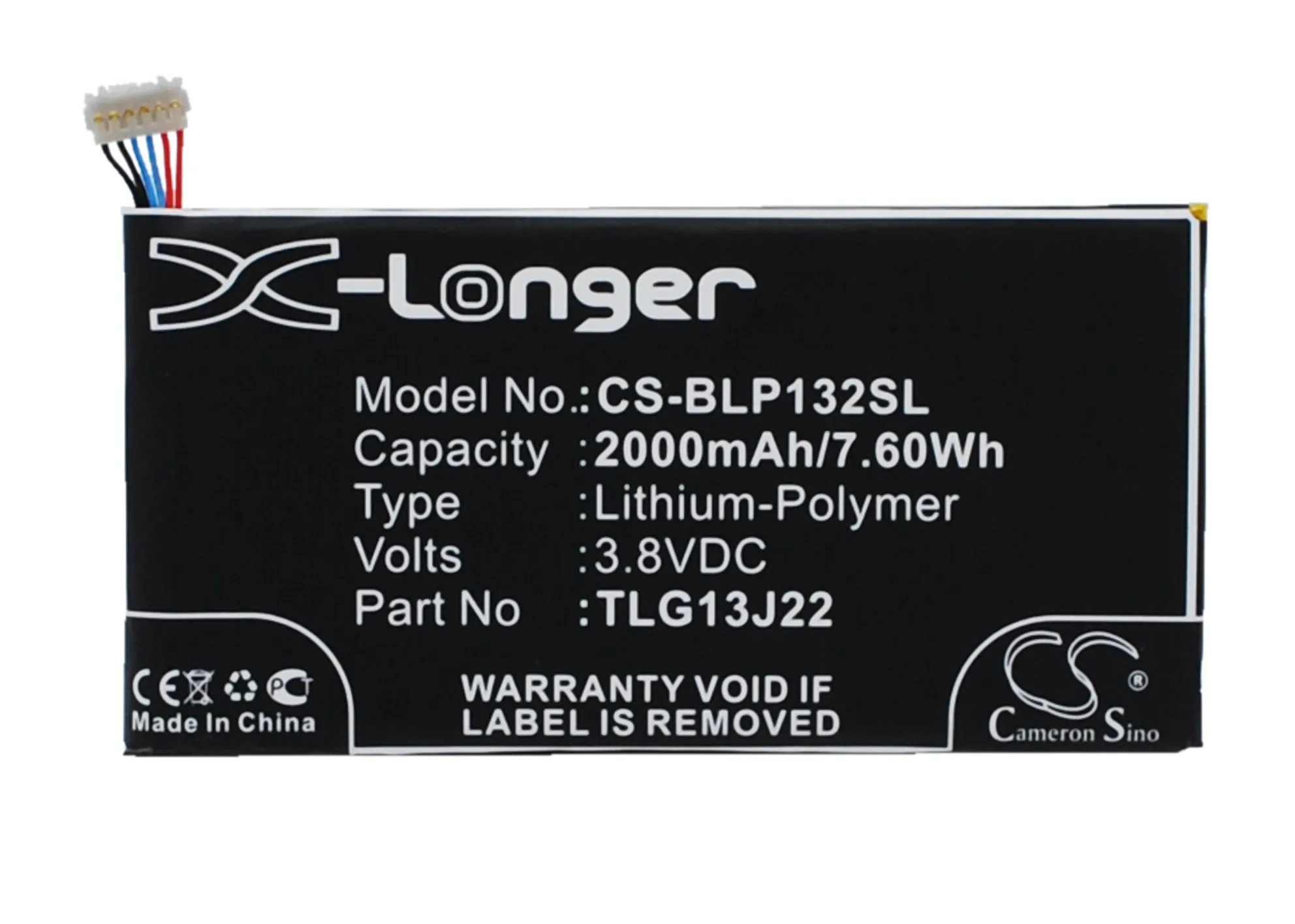 

CS 2000mAh / 7.60Wh battery for Wiko Darkfull TLG13J24