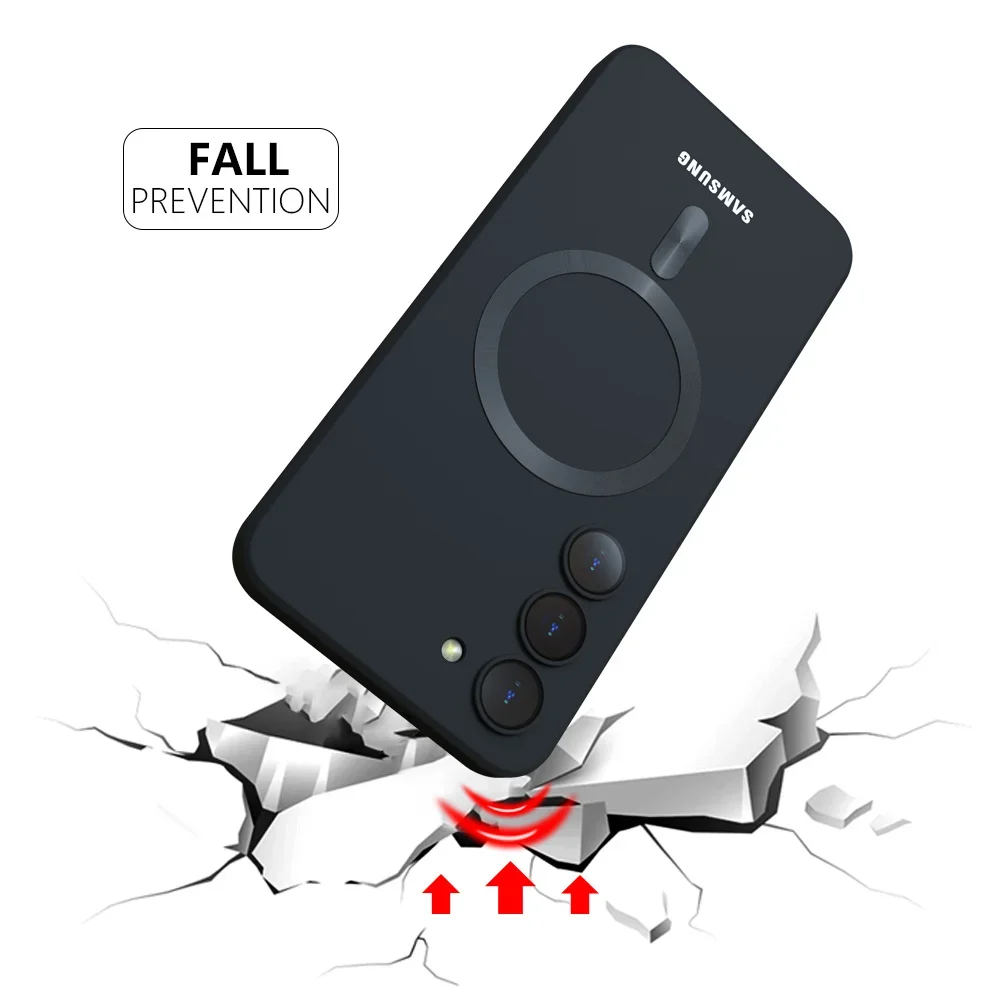 Роскошный мягкий силиконовый чехол Magsafe для Samsung Galaxy S26 Ultra S26 Plus S26Ultra S25 FE S24 S23 с полным покрытием объектива камеры (art.: 3920d9a940445) - 3920d9a940445