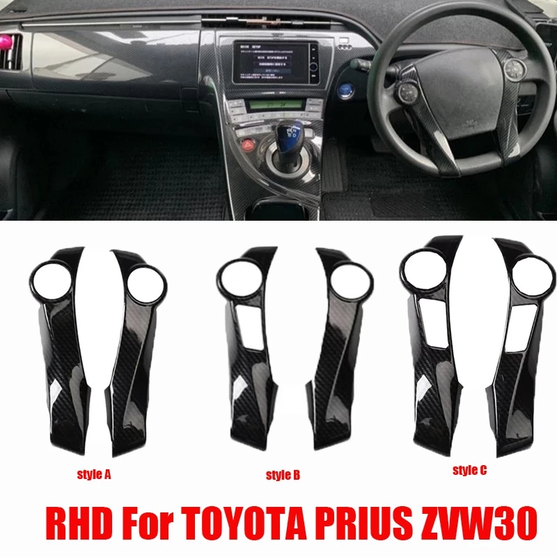 

RHD LHD For Toyota Prius ZVW30 2009-2015 Interior Accessories ABS Steering Wheel Cover direction button swtich Trim 2PCS