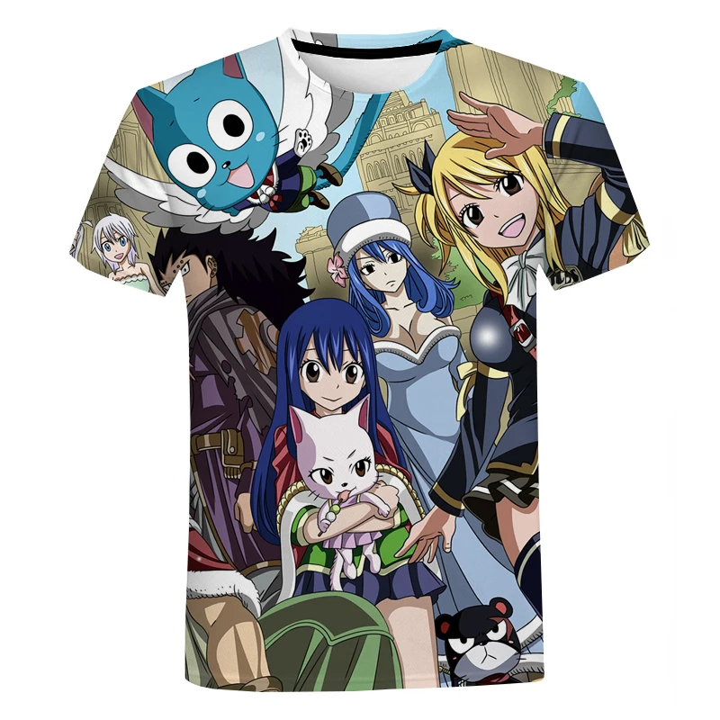 

Japanese Anime Fairy Tail 3D Print T Shirt Fashion Summer Women/Men Short Sleeve T-Shirt Men and Women Casual Shirt