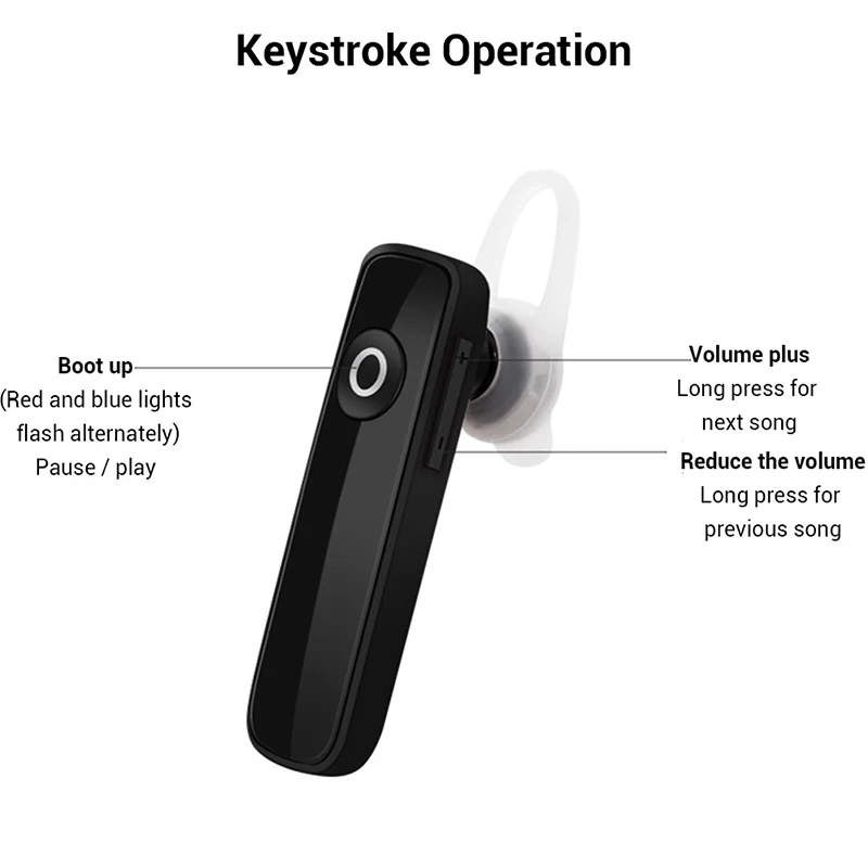 Фото TWS-наушники с одним ухом, Bluetooth-наушники, беспроводная велосипедная спортивная Гарнитура, музыкальная гарнитура для Xiaomi oppo, Универсальные на... №2