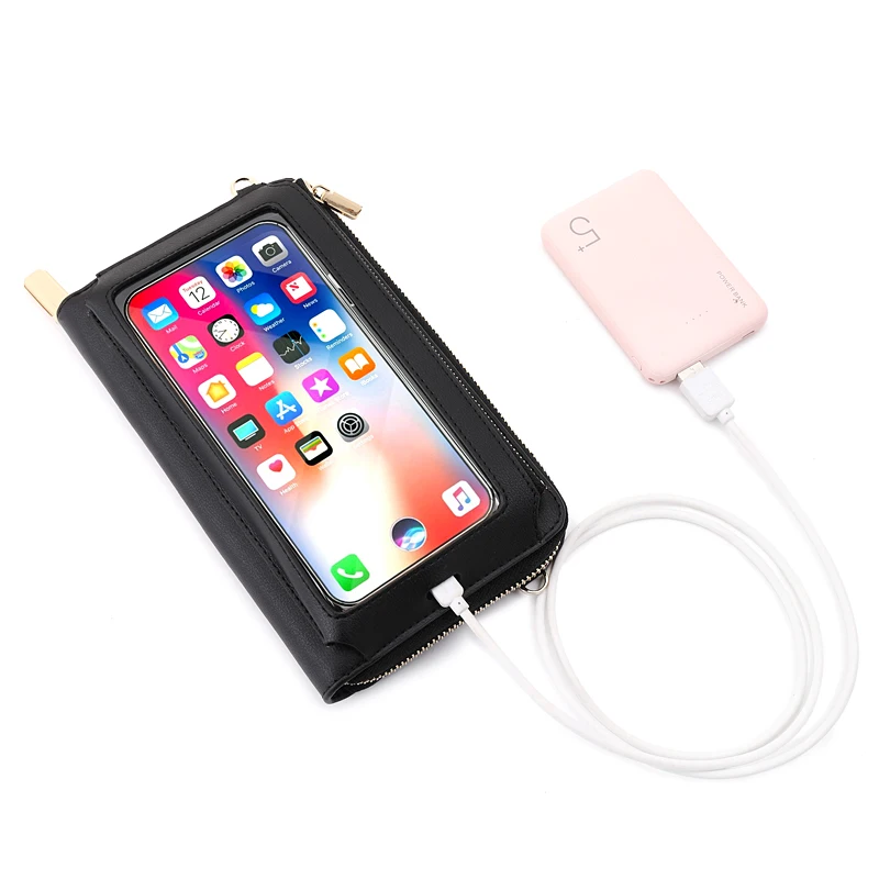 Сумка для сенсорного экрана с блокировкой RFID функциональный Длинный кошелек