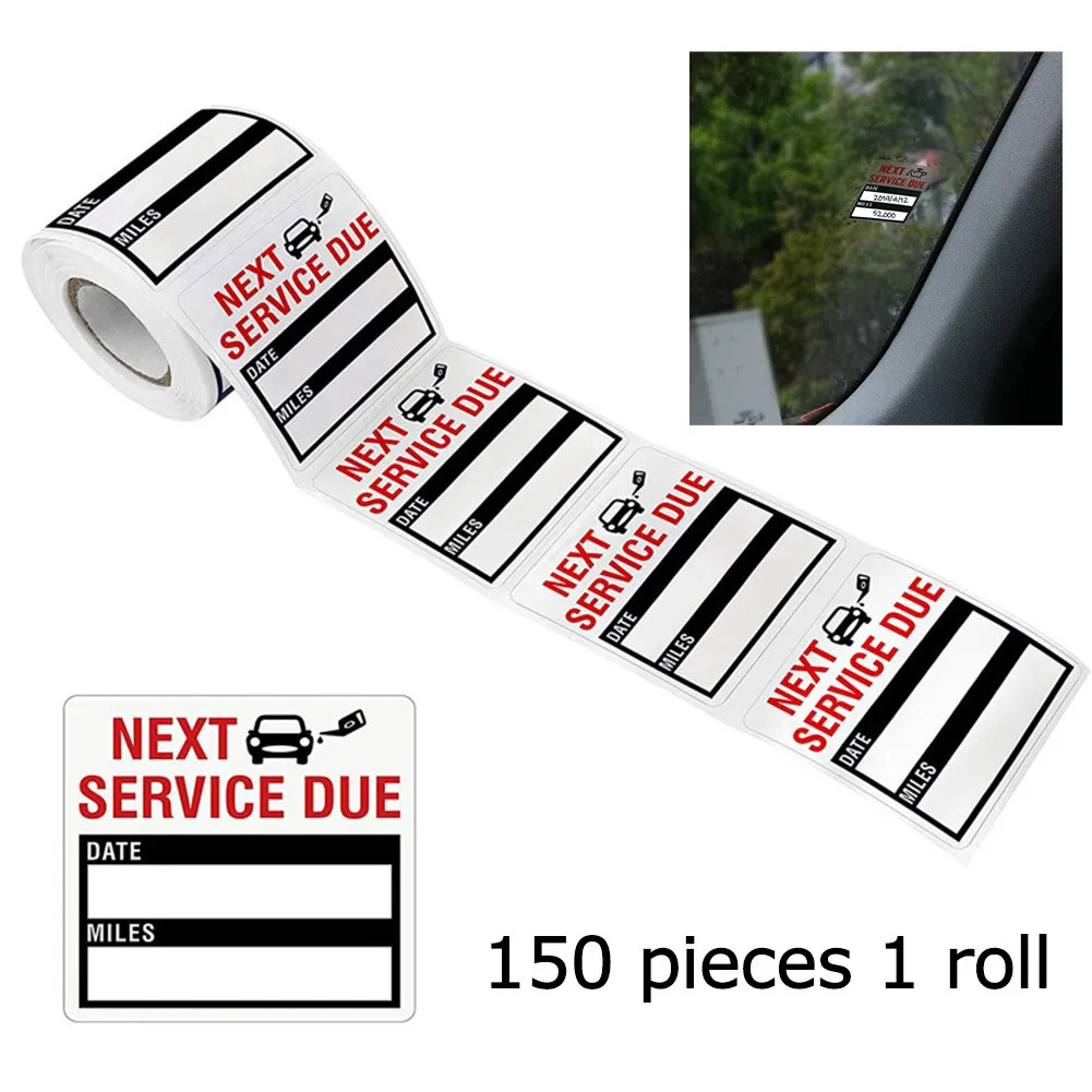 

Oil Change Service Reminder Stickers Windo Lite 1 Roll 150PCS 2*2inch Clear