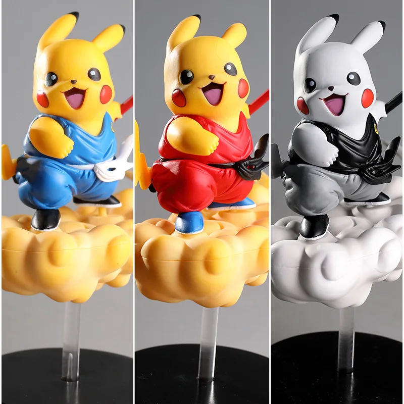 

Pokemon Anime Character Pikachu Cos Dragon Ball Son Goku Somersault Cloud Classic Model Toys Action Figure Doll Children's Gift