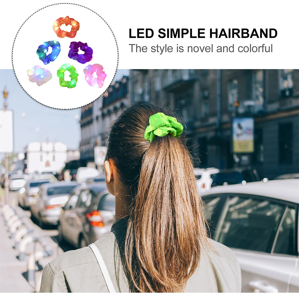12 шт. светящиеся аксессуары для волос резинки с тремя шестернями и светодиодной