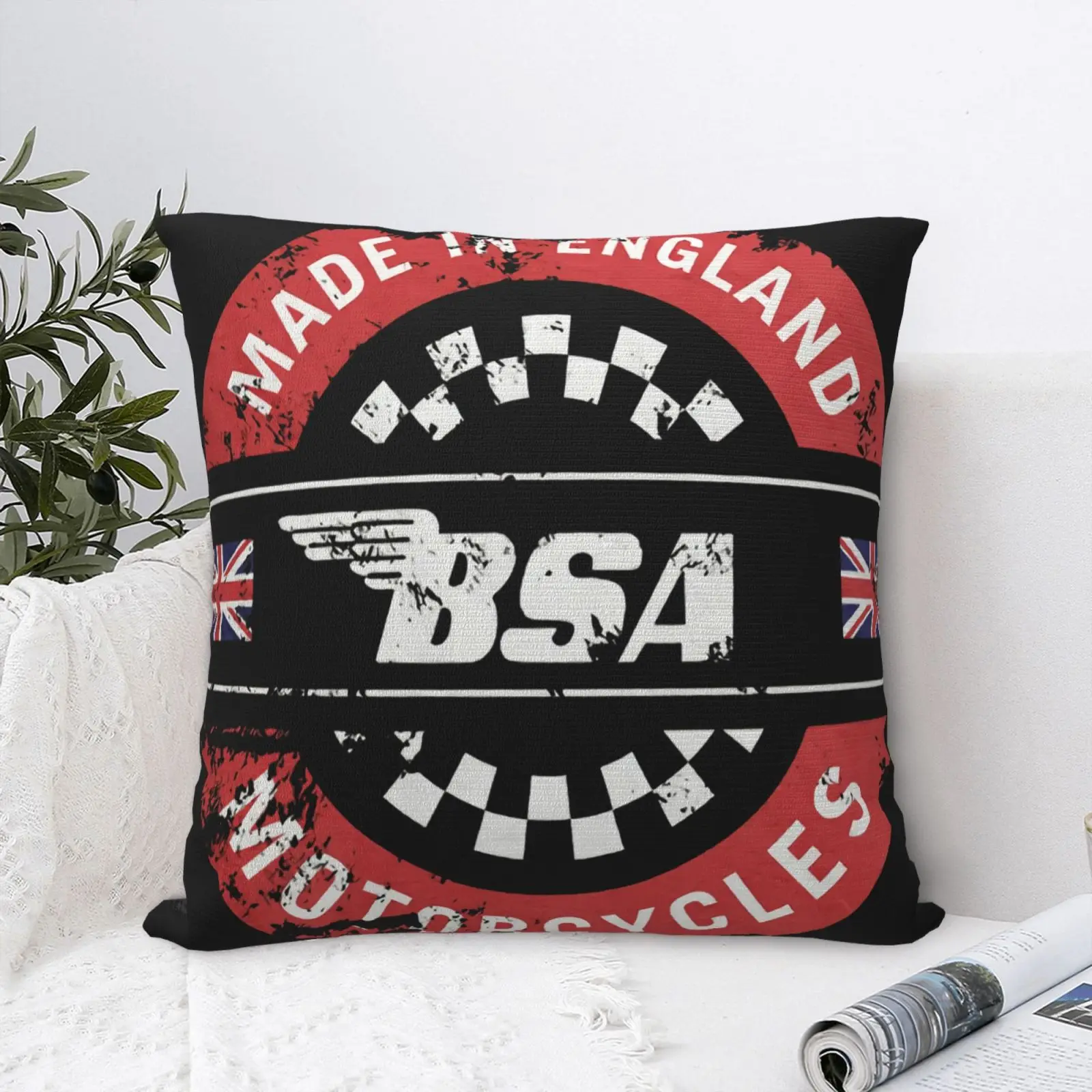 

Bsa мотоциклы, Сделано в Англии, Лицензированная Подушка 3181, чехол, Персонализированные подушки на молнии, подушки большого размера
