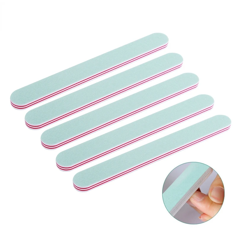 

5 шт./лот светло-зеленая полировальная полоса для дизайна ногтей, губка для ухода за ногтями, двусторонние пилочки для ногтей, буферная полир...