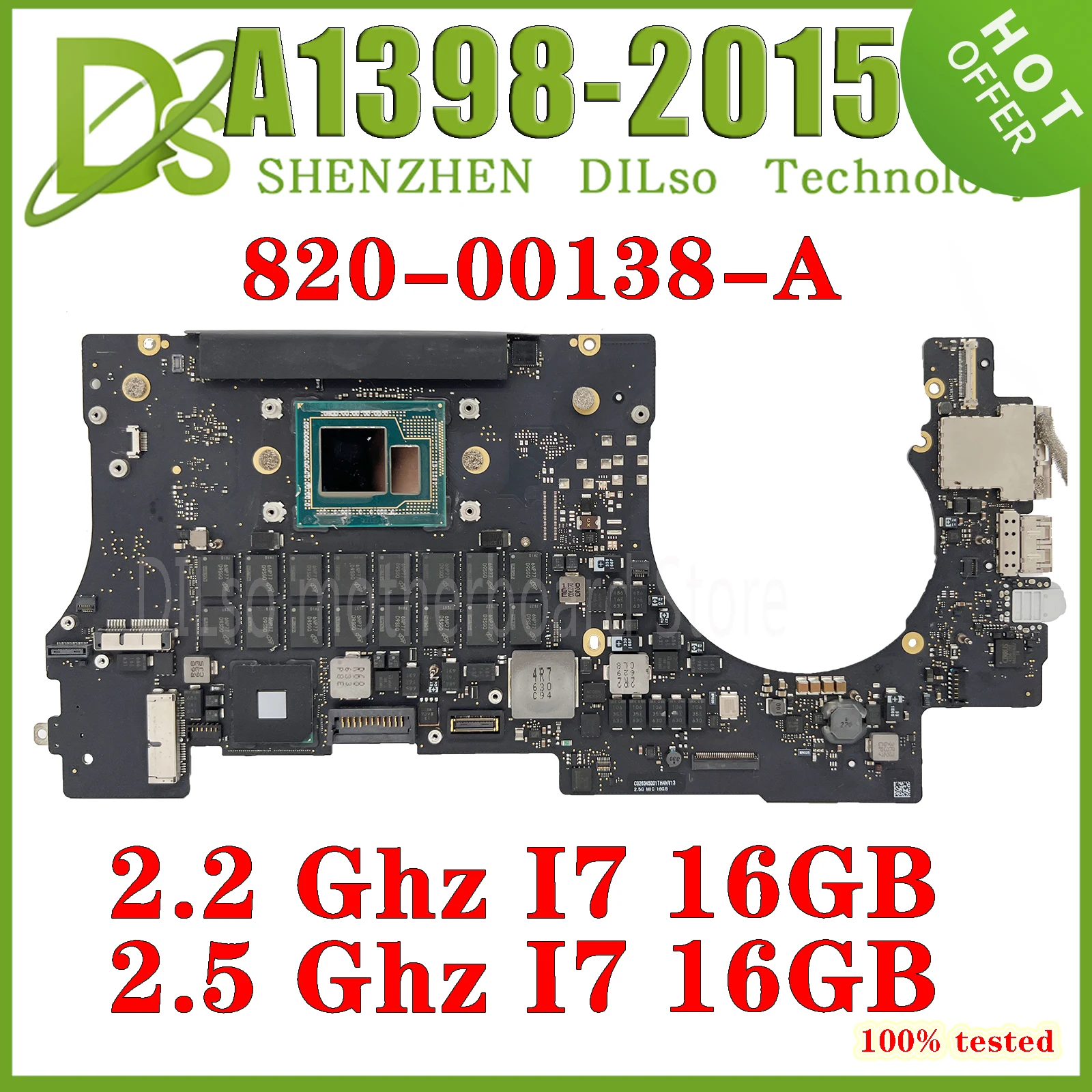 

Apple MacBook Pro 15 A1398 2015 Intel Core i7 Laptop Mainboard 820-00138-A 2.2G 2.5G I7 16G Logic Board Motherboard 100% Test