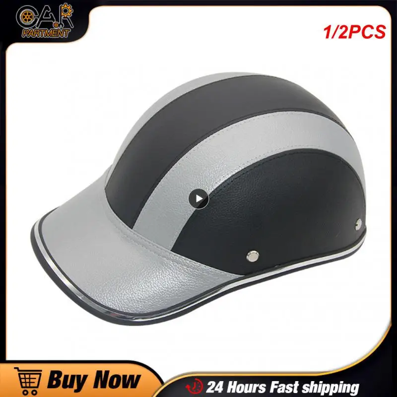 

1/2PCS Motorcycle Helmet For Women Bike Men's Open Face Half-helmet Adults Equipment Scooter Baseball Style UV
