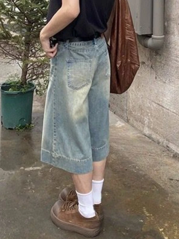 2024 винтажные шорты Y2k Мужские Женские мешковатые в стиле Харадзюку с высокой