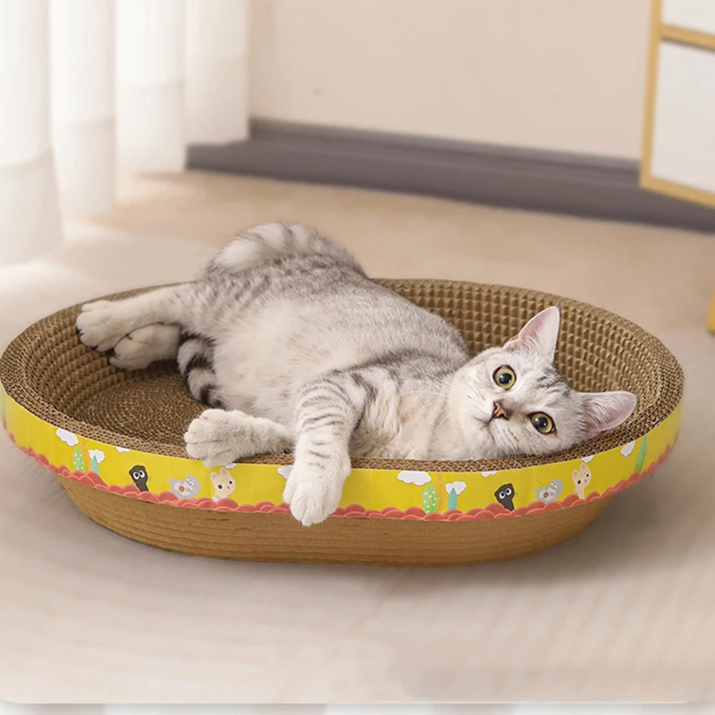 

Cat House with Scratcher Play Structure for Cats Playground Corrugated Paper Pad Bed Pet ProductsToy Bowl Nail Scraper Lounger