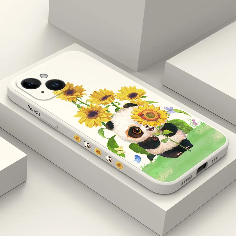 

Dango Panda Phone Case For iPhone 14 13 12 11 Plus Pro Max Mini X XR XS SE2020 8 7 6 6S Plus Liquid Silicone Cover