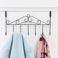 Wall Hooks Iron With 7-Hook Bathroom Kitchen Organizer Hanger Hooks With Towel Coat Clothes Cabinet Draw Door Back Door Hanger