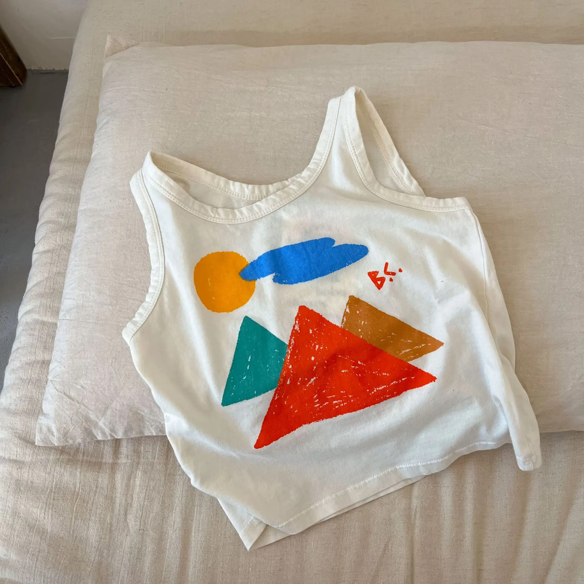 2022 Summer New Children Sleeveless T Shirts Boys Cartoon Vest Fashion Print Kids Vest Cute Baby Tops Soft Cotton Child Tee