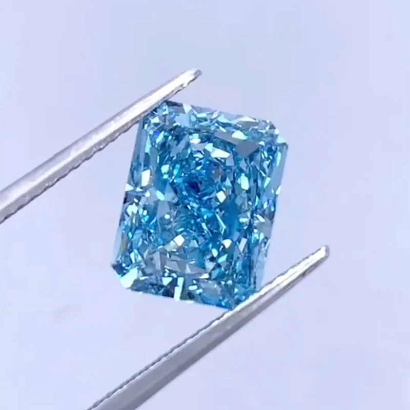 

AEAW 5karat Fancy Intense Greenish Blue CVD Blue Lab Grown Diamond Loose Radiant IGI SI1
