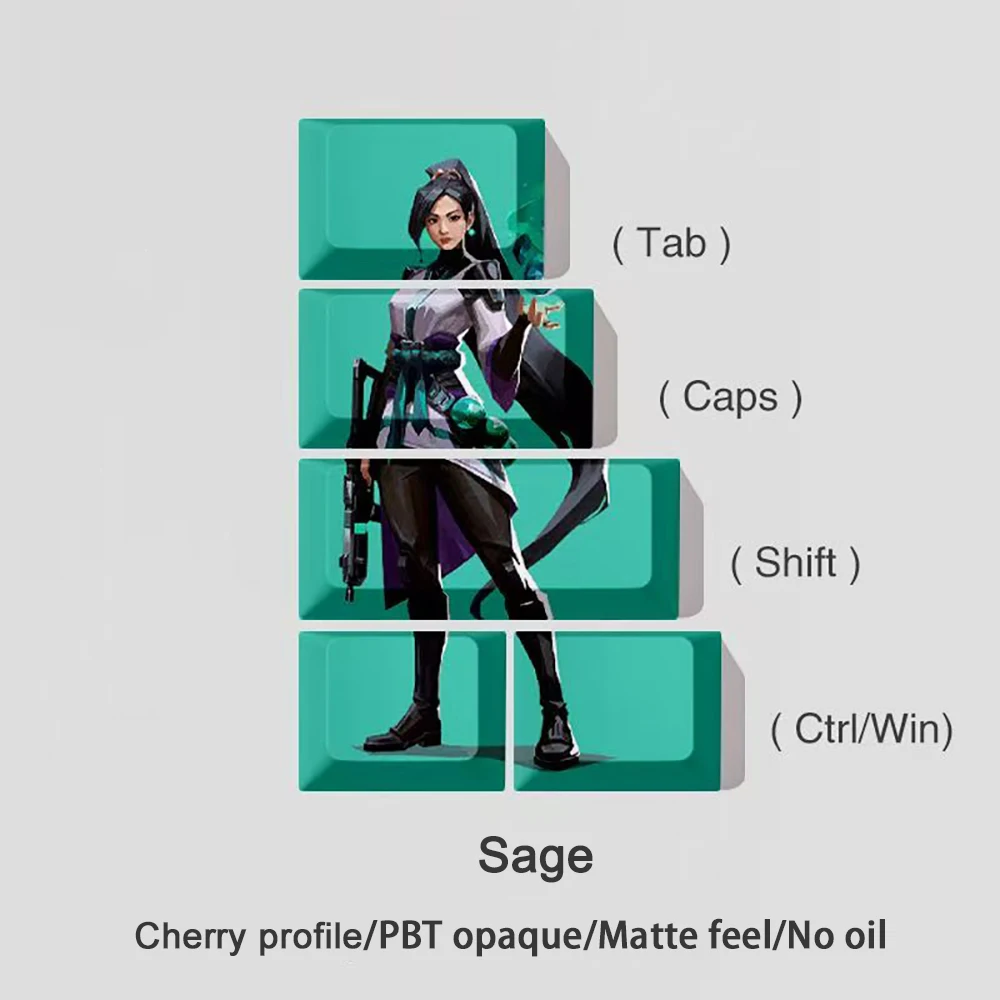 Фото Колпачки для клавиш VALORANT Frieren Sword Art Online, колпачки для ключей Tab Shift Ctrl Win, колпачки для клавиш Elaina Cherry Profile PBT Dye Subbed Anime №3