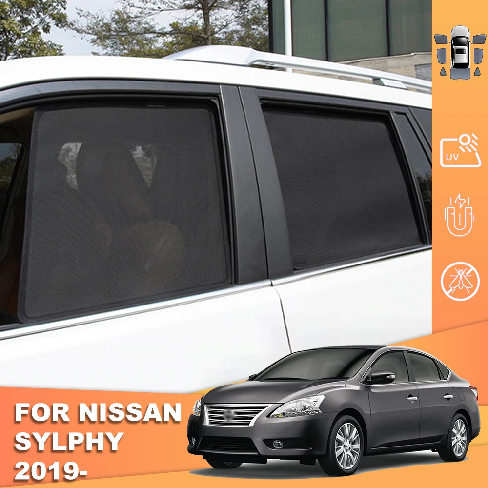 

For Nissan SYLPHY B18 Sentra Sedan 2019-2023 Magnetic Car Sunshade Front Windshield Curtain Rear Side Window Sun Shade Visor