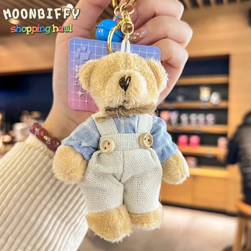 

Stuffed Keychain Bear Kawaii Couple's Best Friend Love Friendship Testimony A Pair Stuffed Plush Animals Striped Rag Doll Toys