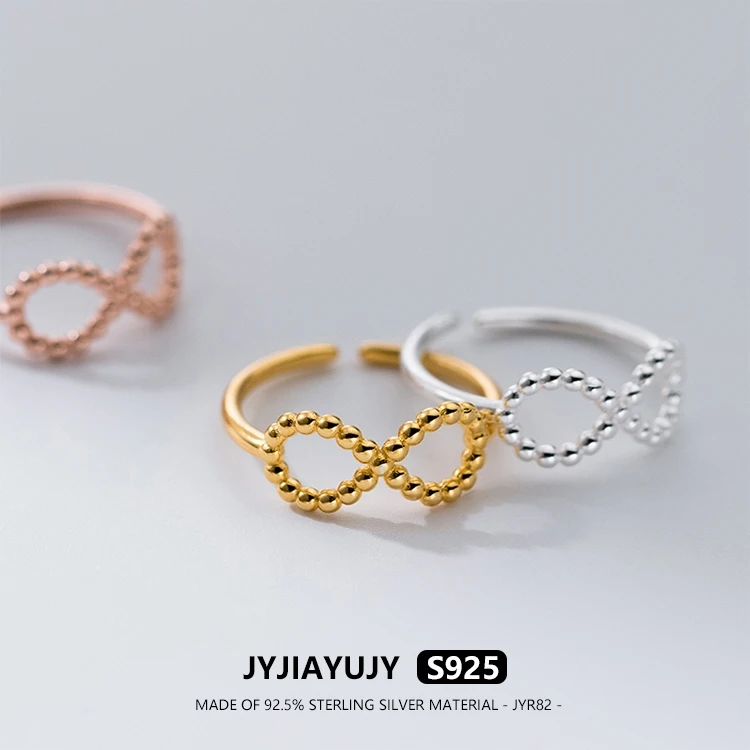 JYJIAYUJY 100% цельное оригинальное регулируемое кольцо из стерлингового серебра S925 18