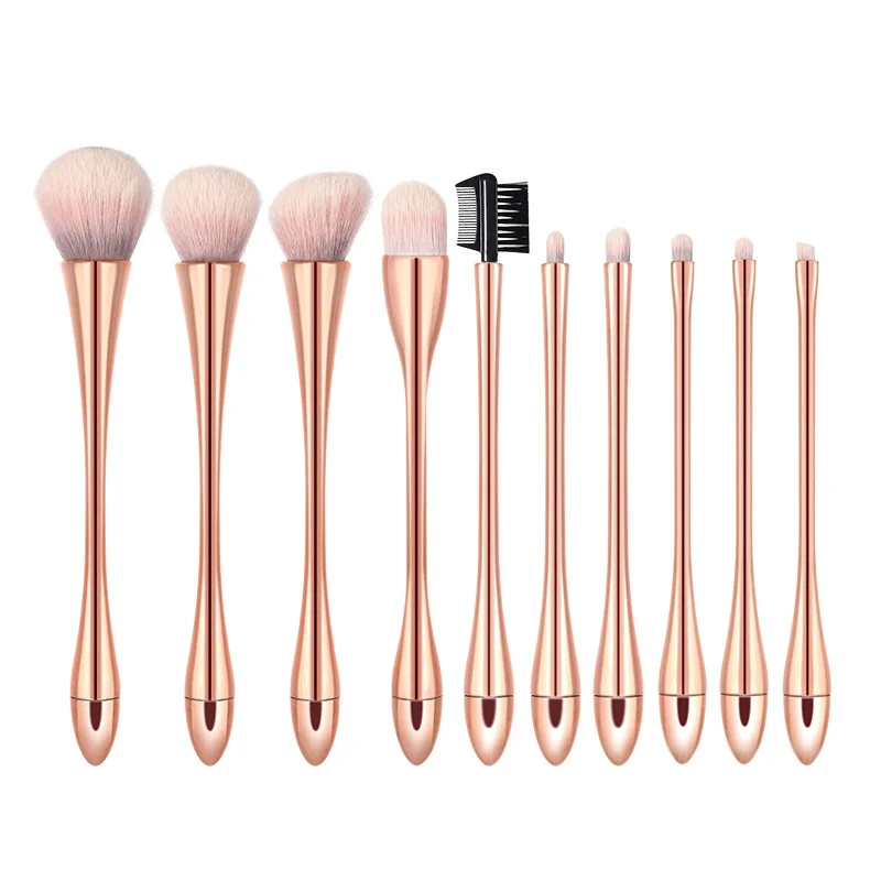 

10 Pcs Makeup Brushes Rose Gold Loose Powder Brush Blush Brush Eyebrow Powder Brush Trim Brush Nail Powder Brush