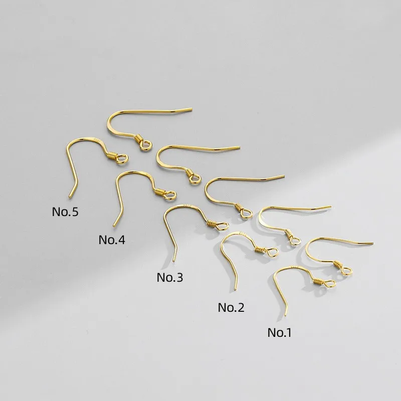 4Pcs S925 Hypoallergenic Sterling Silver Earring Hook Clasps Earwire DIY Earring Findings For Jewelry Making Supplies