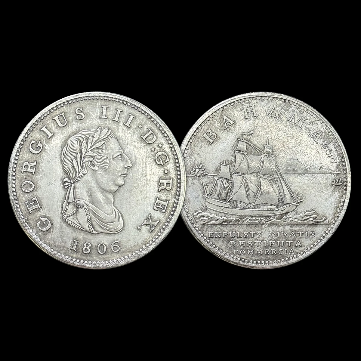 

Реплика монеты Джорджа III из Великобритании 1806, парусная медаль Багамских островов, монета-вызов для украшения дома, подарок коллекционерам