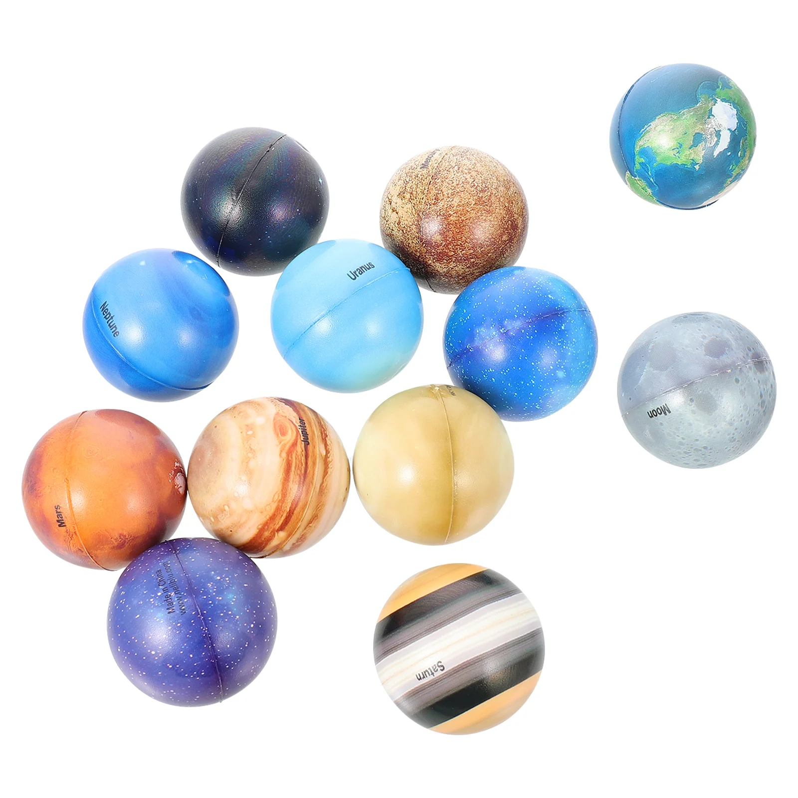 

12Pcs Planets Bouncy Balls Solar System Stress Balls Therapeutic Balls Space Educational Toys Sensory Balls for Kids Adults