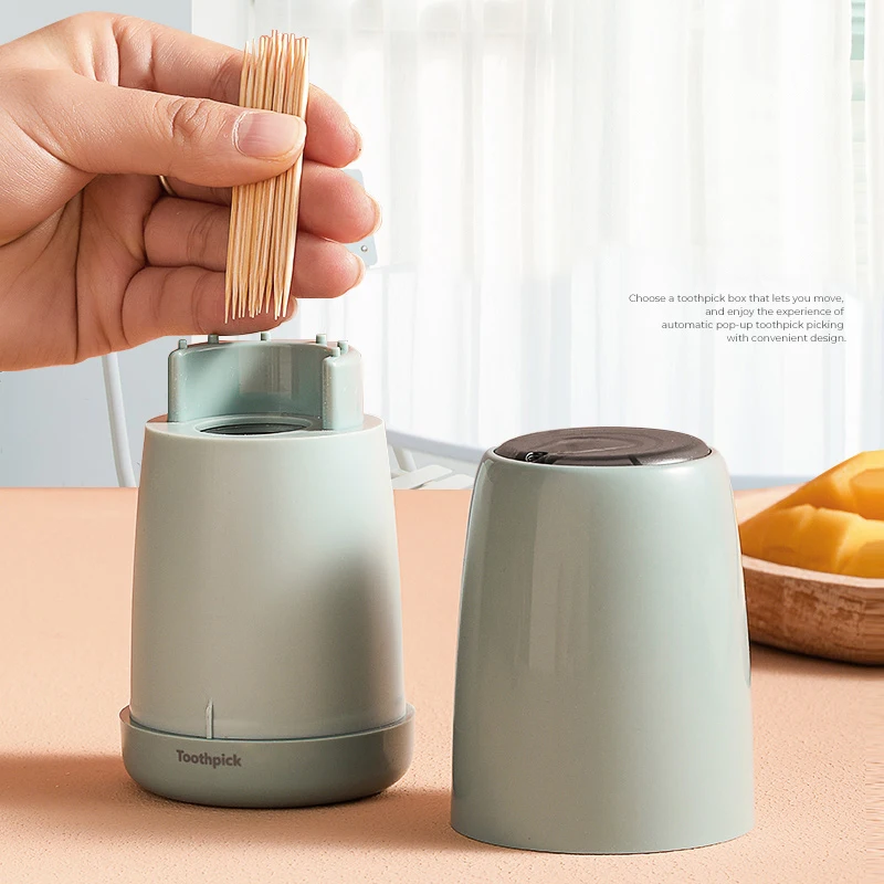 

Pop-up Automatic Toothpick Box Toothpick Dispenser Dining Room Fruit Roast Meat Toothpicks Storage Boxes Stylish Toothpick Can