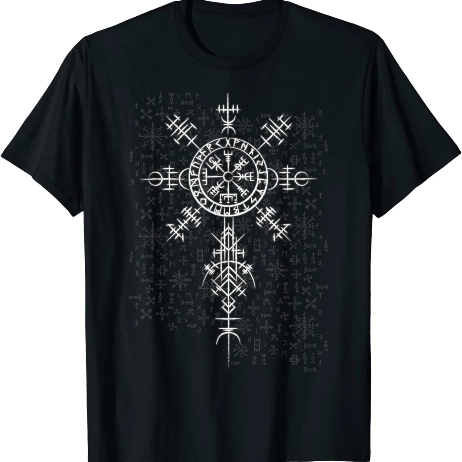 

Nordic Viking'er Compass Rune Vegvisir Symbol T-Shirt 100% Cotton O-Neck Summer Short Sleeve Casual Mens T-shirt Size S-3XL